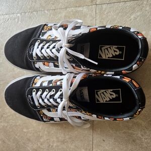 Vans Black and White Sneakers with Pattern